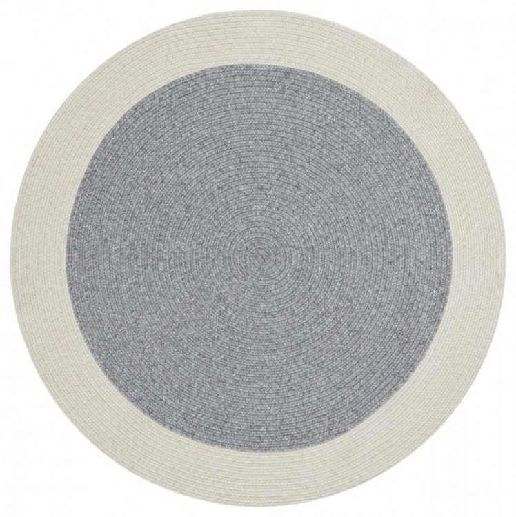 Kusový koberec Braided 105555 Grey Creme kruh – na ven i na doma č.1