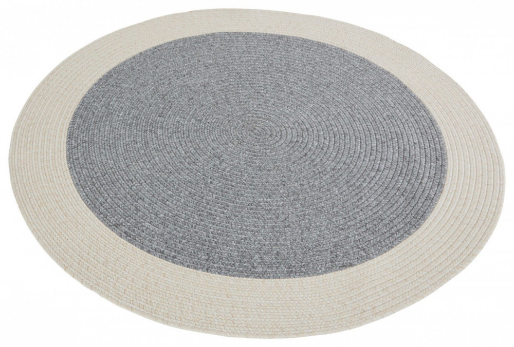 Kusový koberec Braided 105555 Grey Creme kruh – na ven i na doma č.3