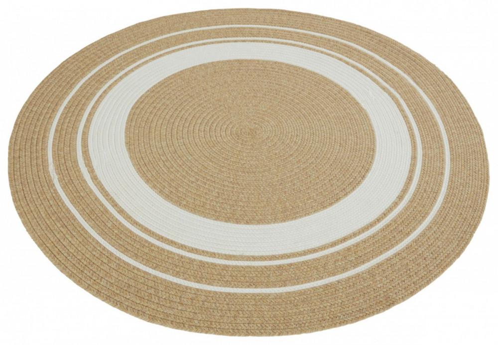 Kusový koberec Braided 105556 Creme Beige kruh – na ven i na doma č.3