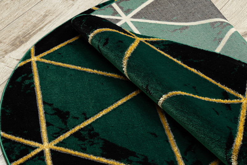 Kusový koberec Emerald 1020 green and gold kruh č.6