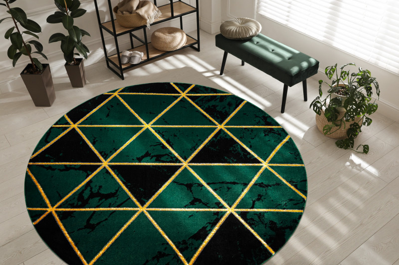 Kusový koberec Emerald 1020 green and gold kruh č.12