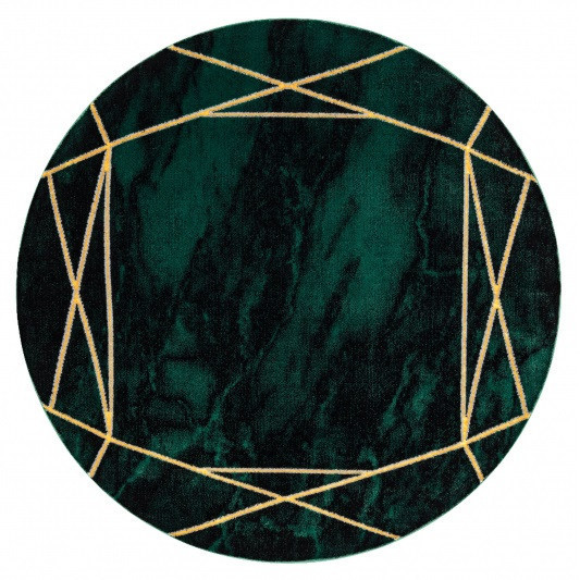 Kusový koberec Emerald 1022 green and gold kruh č.1