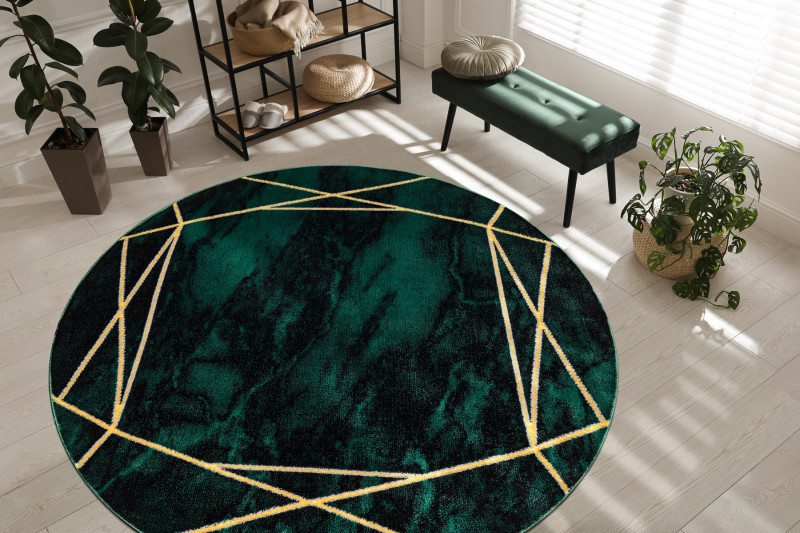 Kusový koberec Emerald 1022 green and gold kruh č.3