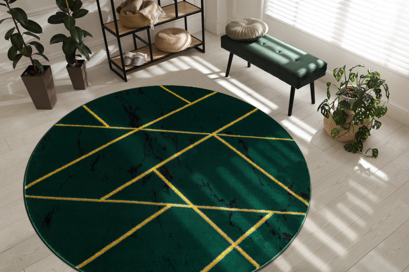 Kusový koberec Emerald geometric 1012 green and gold kruh č.12
