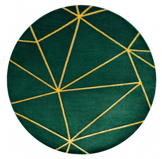 Kusový koberec Emerald 1013 green and gold kruh č.1