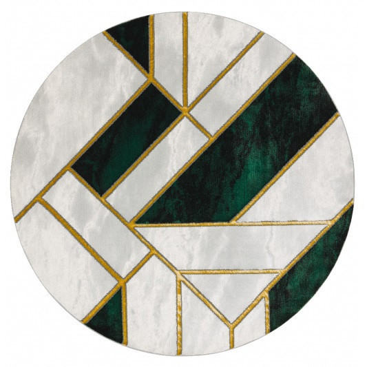 Kusový koberec Emerald 1015 green and gold kruh č.1