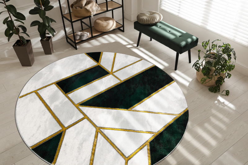 Kusový koberec Emerald 1015 green and gold kruh č.2