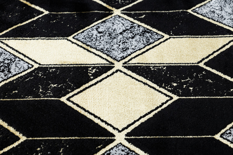 Kusový koberec Gloss 400B 86 3D geometric black/gold kruh č.13