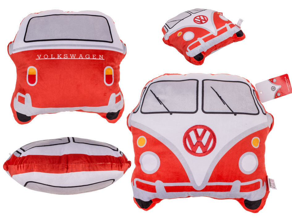 Polštářek Volkswagen T1 30x28 cm červený č.1