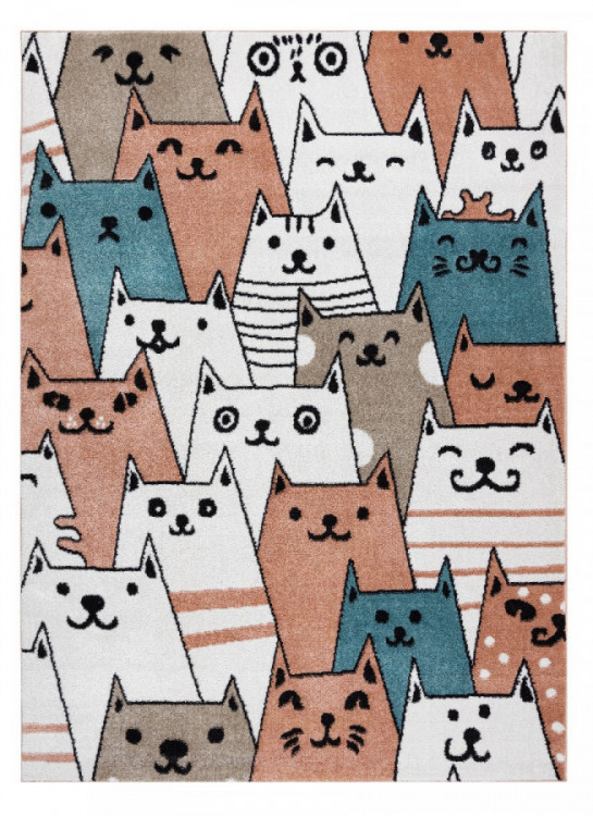 Dětský kusový koberec Fun Gatti Cats pink č.1