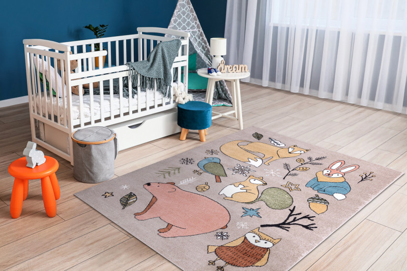 Dětský kusový koberec Fun Forester beige č.3