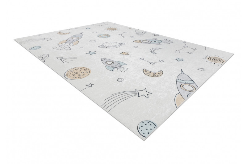Dětský kusový koberec Bambino 1278 Space rocket cream č.2