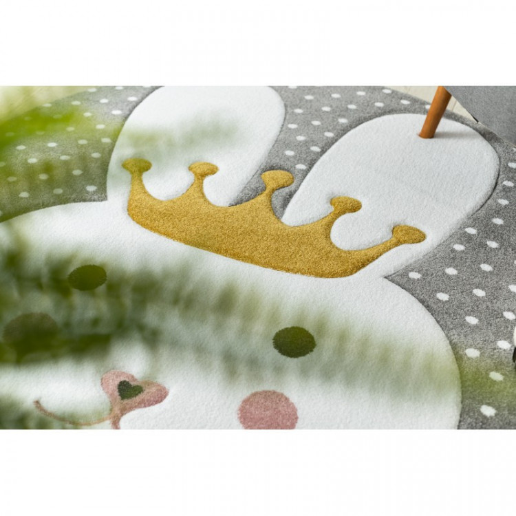 Dětský kusový koberec Petit Bunny grey kulatý č.5