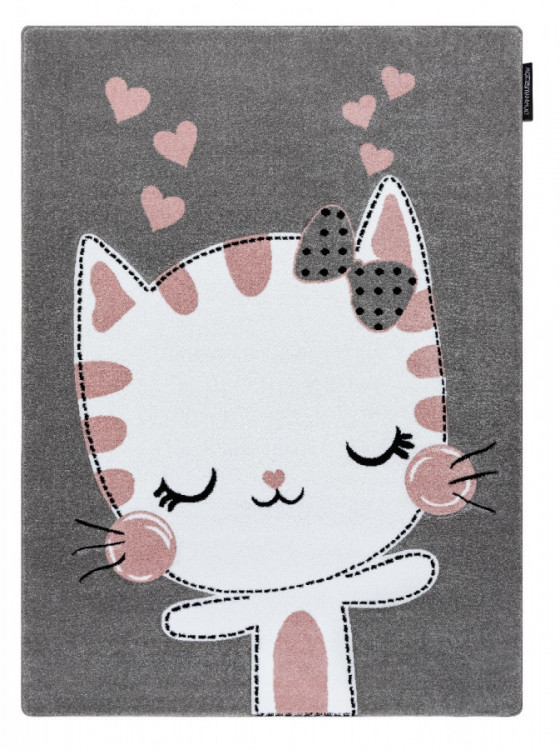 Dětský kusový koberec Petit Kitty cat grey č.1