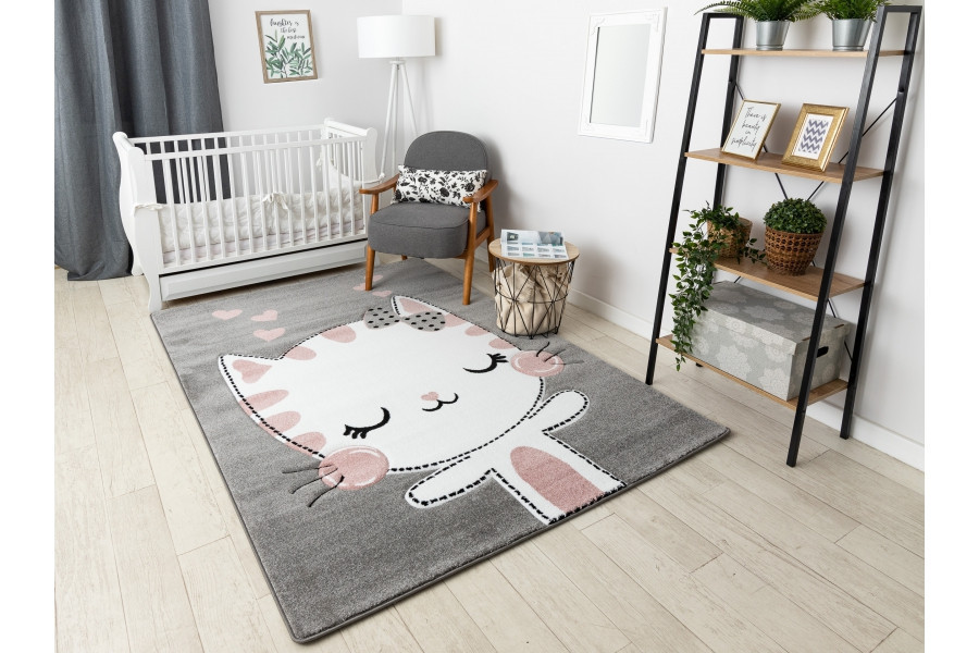 Dětský kusový koberec Petit Kitty cat grey č.4