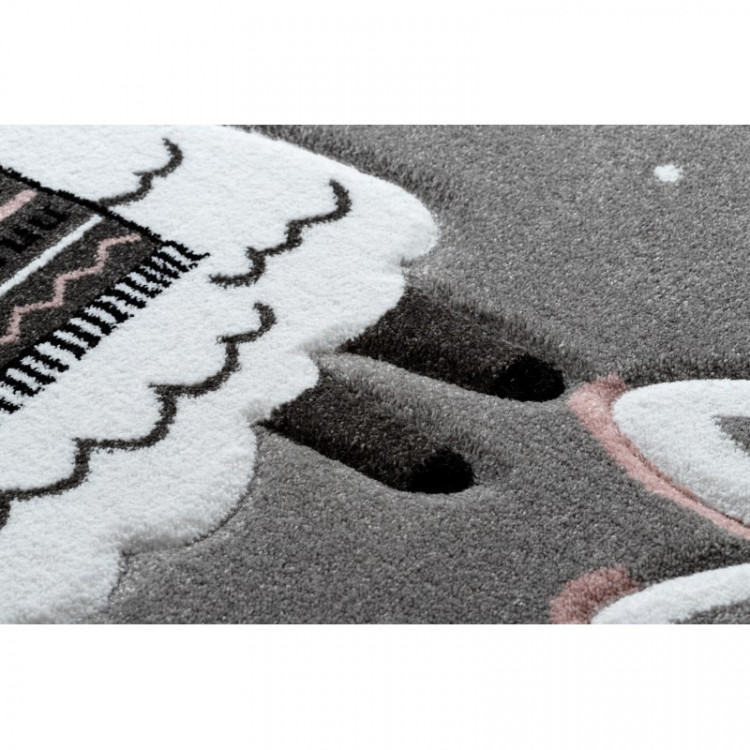Dětský kusový koberec Petit Lama grey kruh č.10