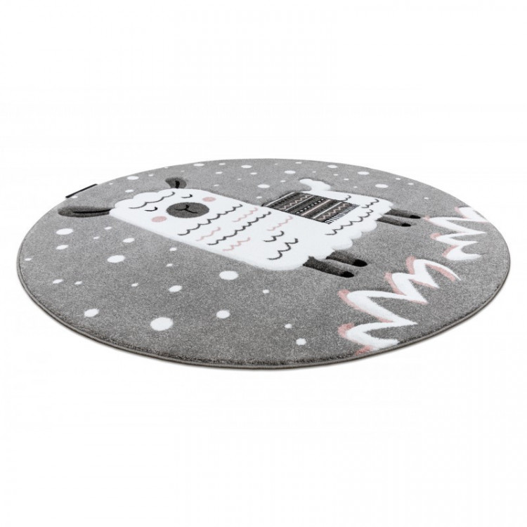 Dětský kusový koberec Petit Lama grey kruh č.14