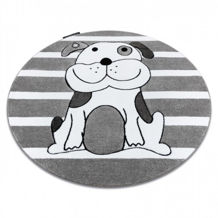 Dětský kusový koberec Petit Puppy grey kruh č.9