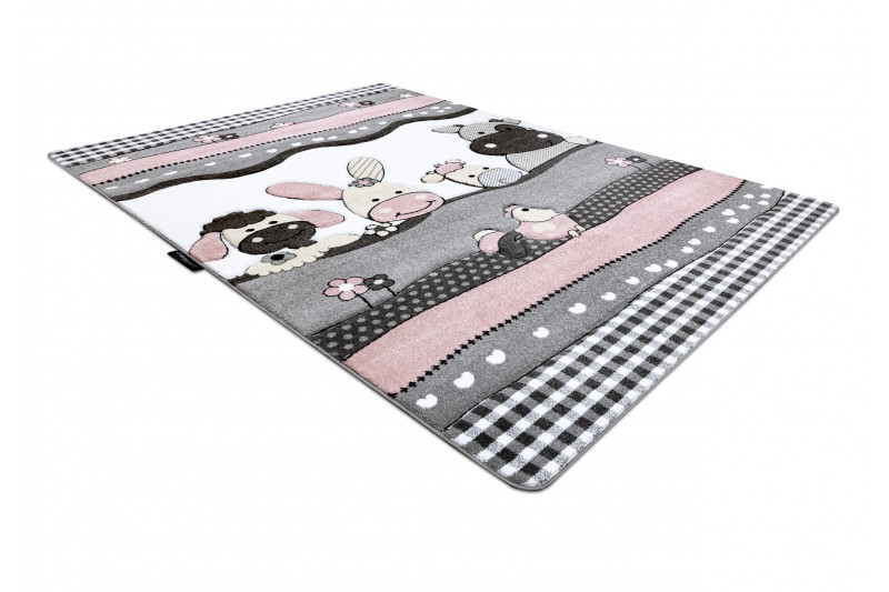 Dětský kusový koberec Petit Farm animals pink č.2