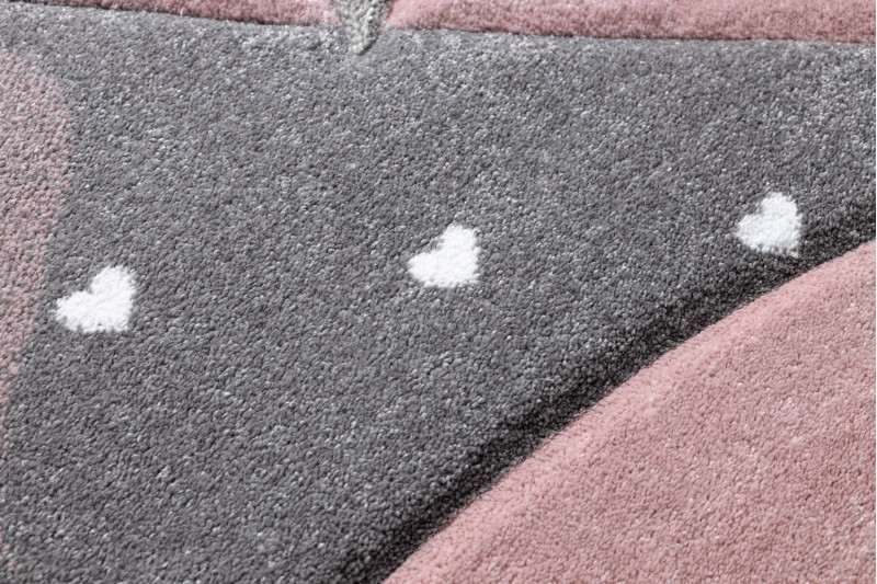 Dětský kusový koberec Petit Flamingos hearts grey č.4