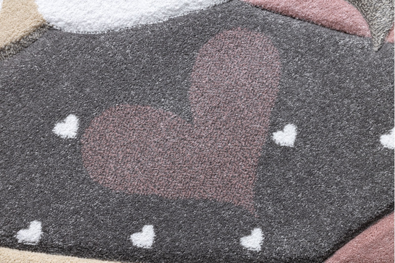 Dětský kusový koberec Petit Flamingos hearts grey č.5