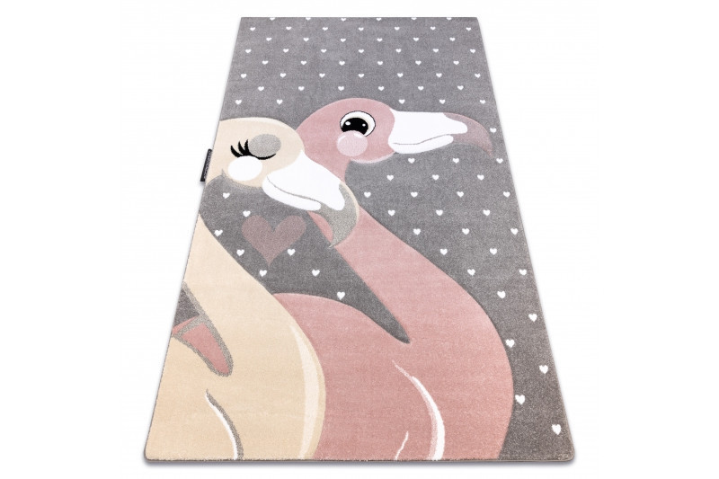 Dětský kusový koberec Petit Flamingos hearts grey č.10