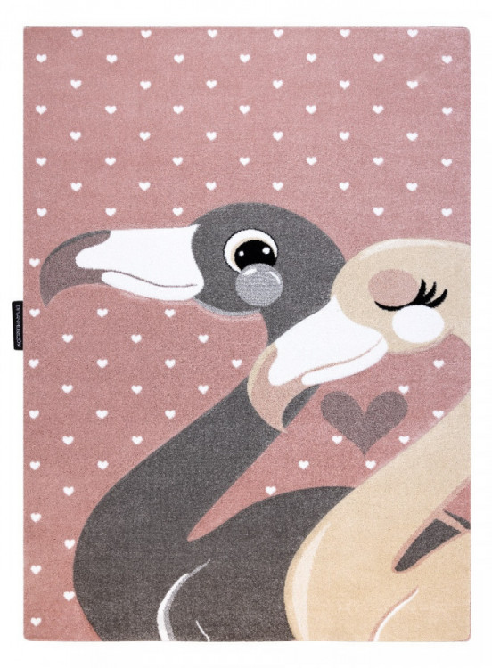 Dětský kusový koberec Petit Flamingos hearts pink č.1