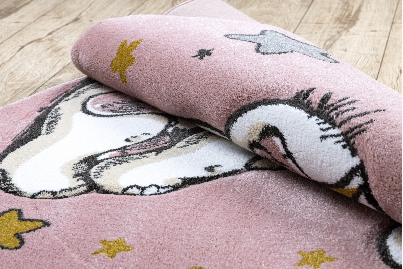 Dětský kusový koberec Petit Elephant stars pink kruh č.6