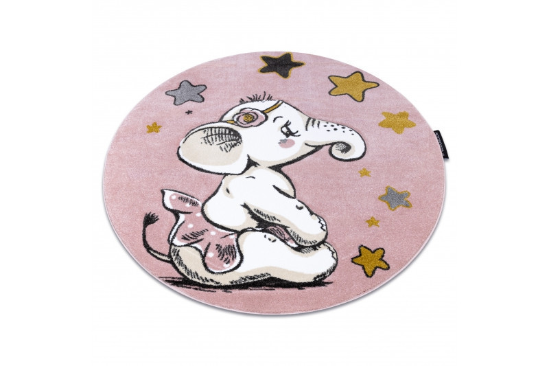 Dětský kusový koberec Petit Elephant stars pink kruh č.9