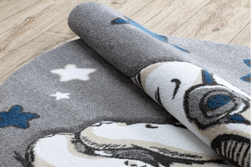 Dětský kusový koberec Petit Elephant stars grey kruh č.5