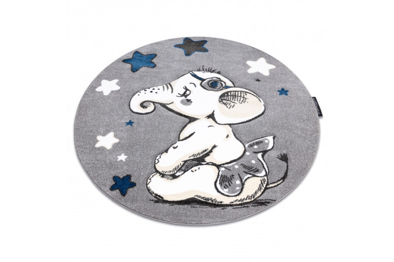 Dětský kusový koberec Petit Elephant stars grey kruh č.8