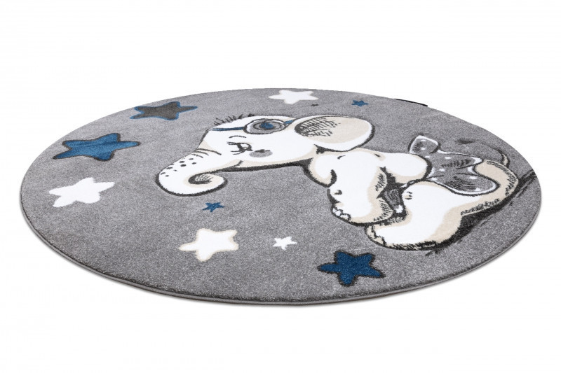 Dětský kusový koberec Petit Elephant stars grey kruh č.9