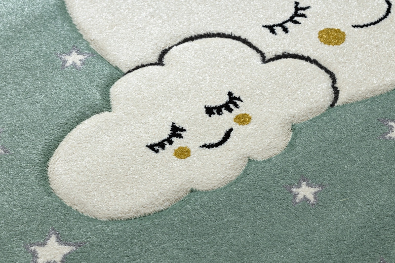 Dětský kusový koberec Petit Moon with clouds green č.4
