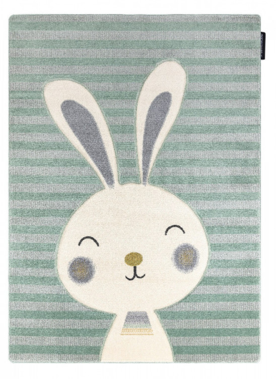 Dětský kusový koberec Petit Rabbit green č.1
