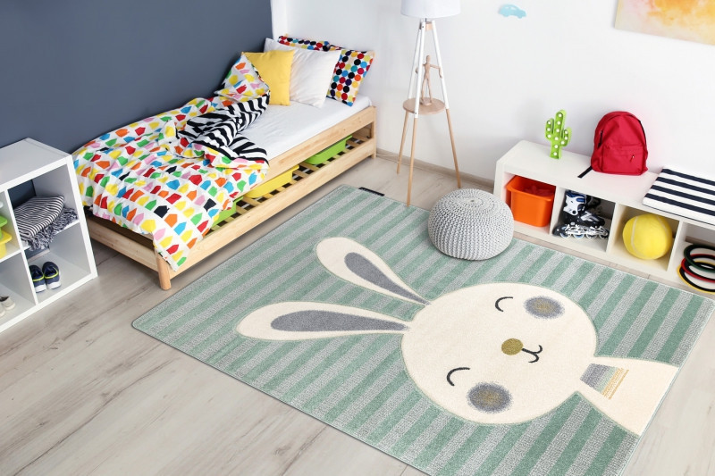 Dětský kusový koberec Petit Rabbit green č.11