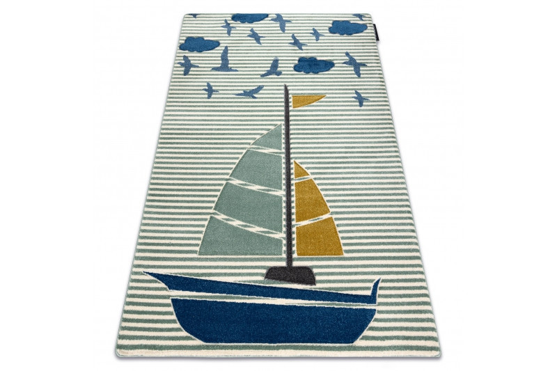 Dětský kusový koberec Petit Sail boat green č.7