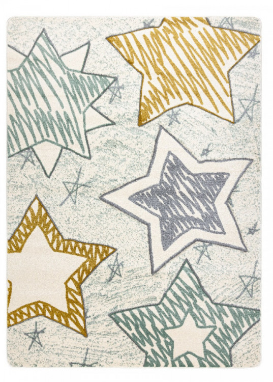 Dětský kusový koberec Petit Stars green č.1