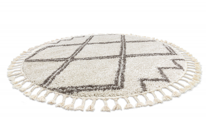 Kusový koberec Berber Asila cream and brown kruh č.2