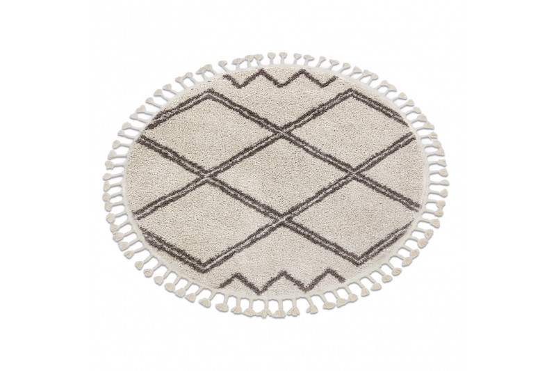 Kusový koberec Berber Asila cream and brown kruh č.10