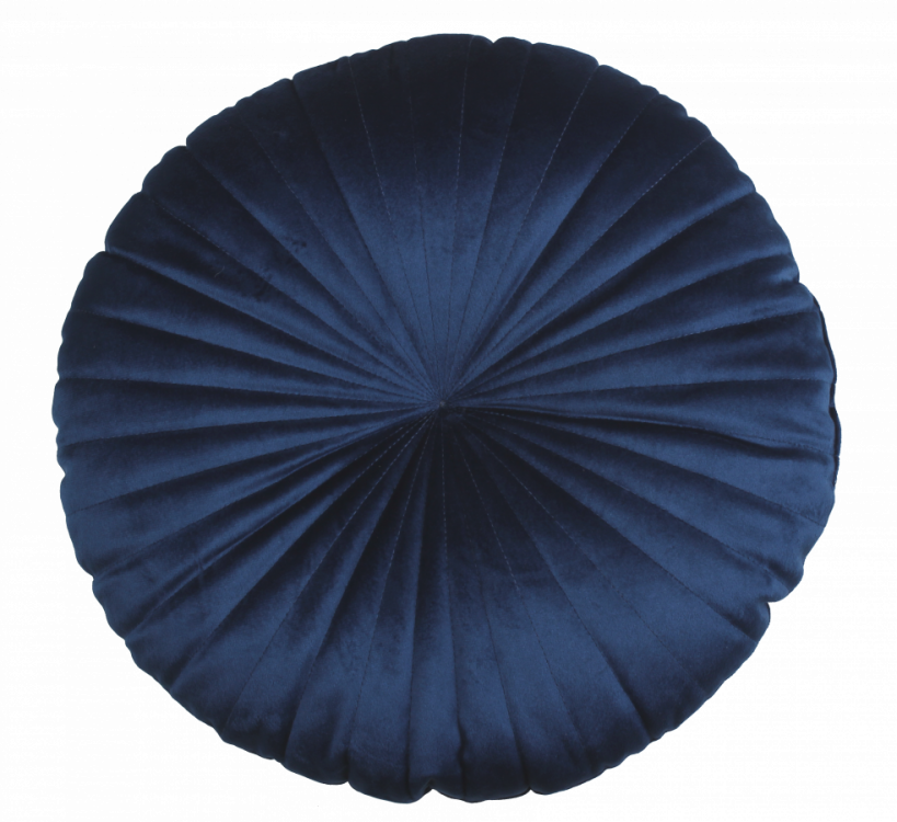 Polštářek kulatý VICKY tmavě modrý ø 40 cm č.1