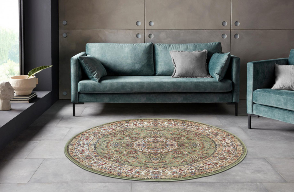 Kusový koberec Herat 105277 Sage green Cream kruh č.6