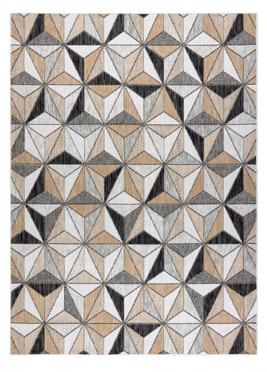 Kusový koberec Cooper Sisal Mosaic 22222 ecru/black – na ven i na doma č.1