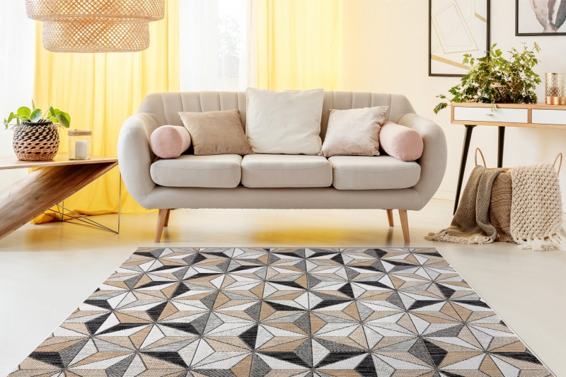 Kusový koberec Cooper Sisal Mosaic 22222 ecru/black – na ven i na doma č.9