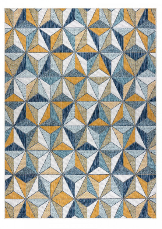 Kusový koberec Cooper Sisal Mosaic 22222 ecru/navy – na ven i na doma č.1