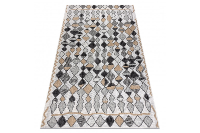 Kusový koberec Cooper Sisal Diamonds 22217 ecru/black – na ven i na doma č.8
