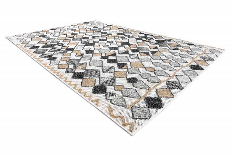 Kusový koberec Cooper Sisal Diamonds 22217 ecru/black – na ven i na doma č.10