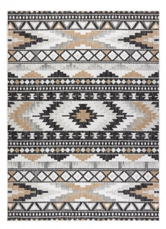 Kusový koberec Cooper Sisal Aztec 22235 ecru/black – na ven i na doma č.1