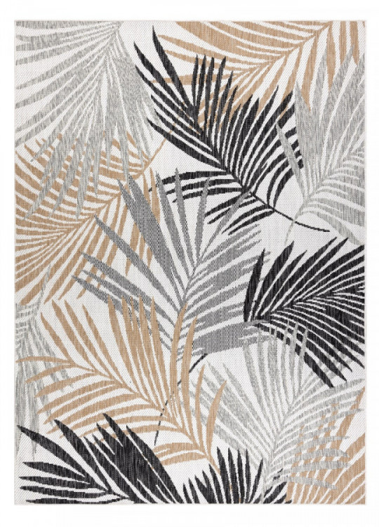 Kusový koberec Cooper Sisal Palm leaves 22258 ecru/black č.1