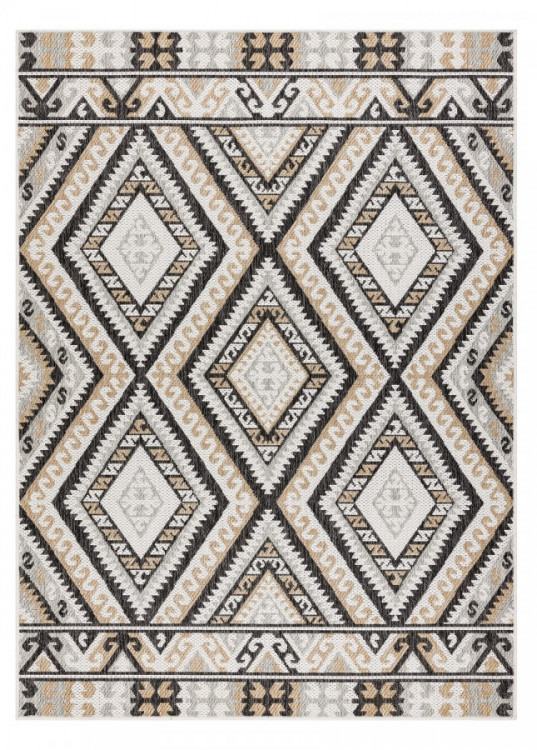Kusový koberec Cooper Sisal Aztec 22224 ecru/black – na ven i na doma č.1