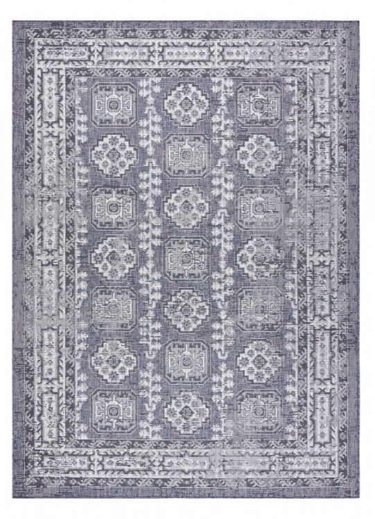 Kusový koberec Sion Sisal Ornament 2832 blue/pink/ecru – na ven i na doma č.1
